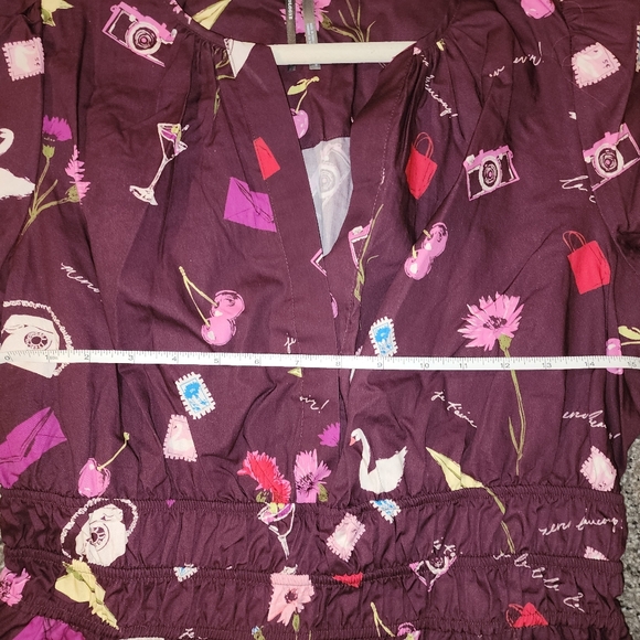 Chic Burgundy Patterned Dress - Picture 11 of 14